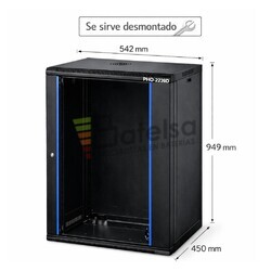 Armario Rack 20U 542x450 mm desmontado | Mural Phasak ECO PHO 2220-D